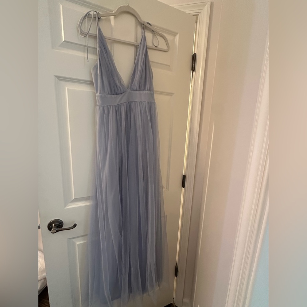 Elegant Light Blue Tulle Gown